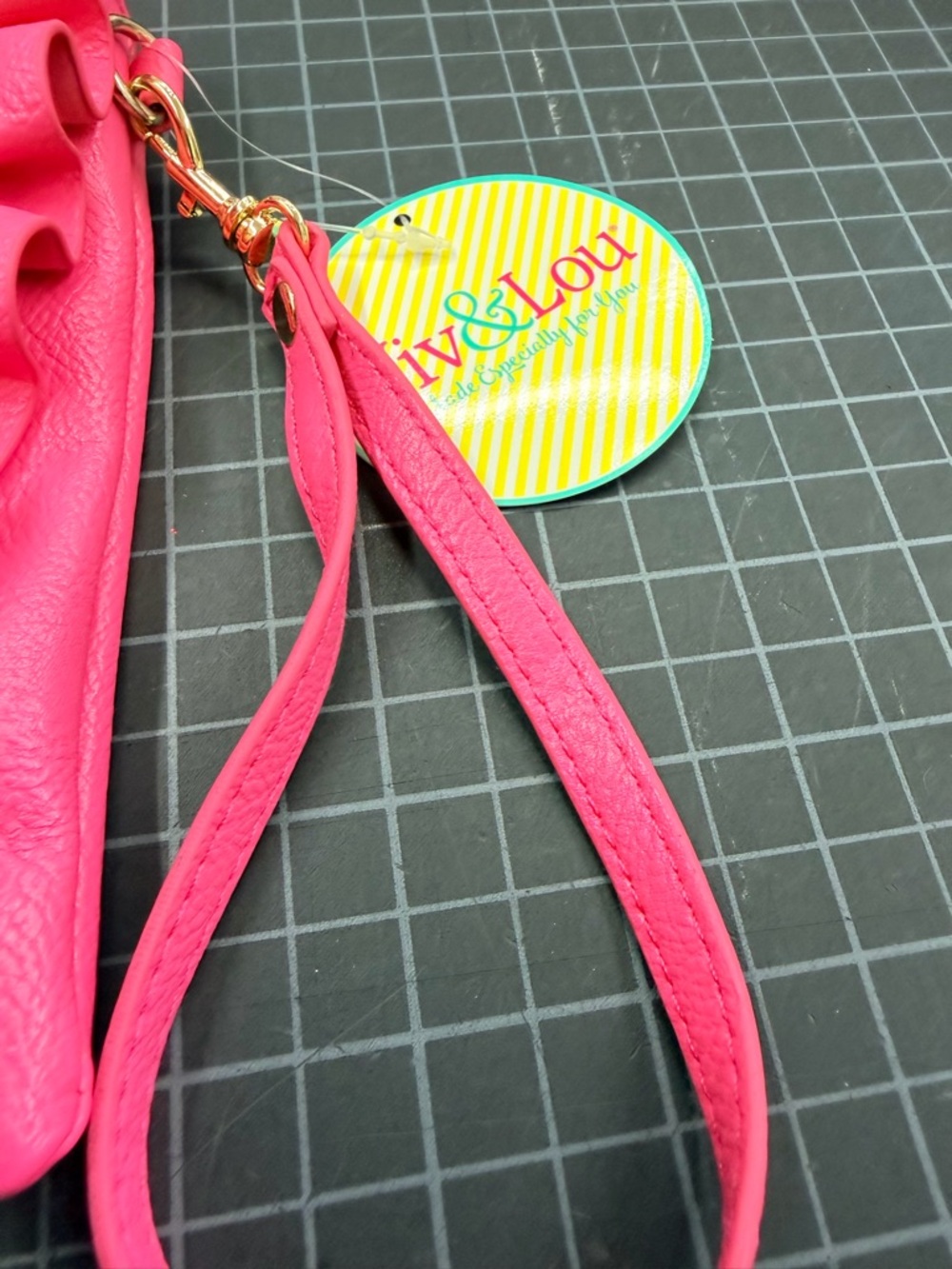 NWT Ruffle-Trim Hot Pink Viv and Lou Crossbody Chloe Bag - Picture 6 of 9